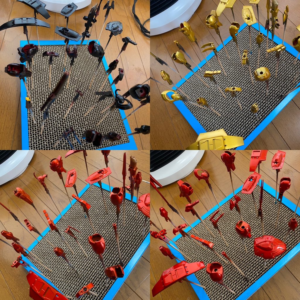 今回はキャンディ塗装を試してみたくてやってみました。どれだけ気を使っても埃が付くんで半分諦めながらでした笑