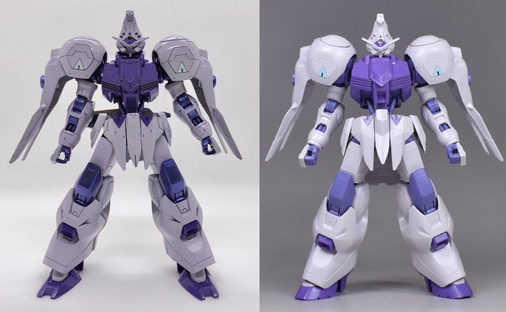 素組みと比較素組み画像は「ガンプラブログはじめました」様よりお借りしました。HG ガンダムキマリス レビュー | ガンダムブログはじめました (gundamsblog.net)