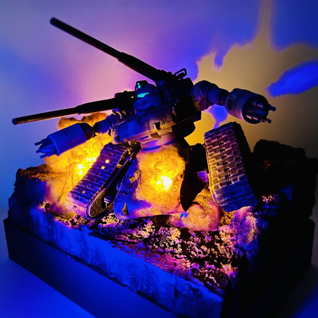 HG 1/144 機動戦士ガンダム THE ORIGIN RTX-65 ガンタンク初期型 少改修ウェザリング塗装済み完成品LED発光ジオラマ台座付き–2枚目/制作者：H4co Y