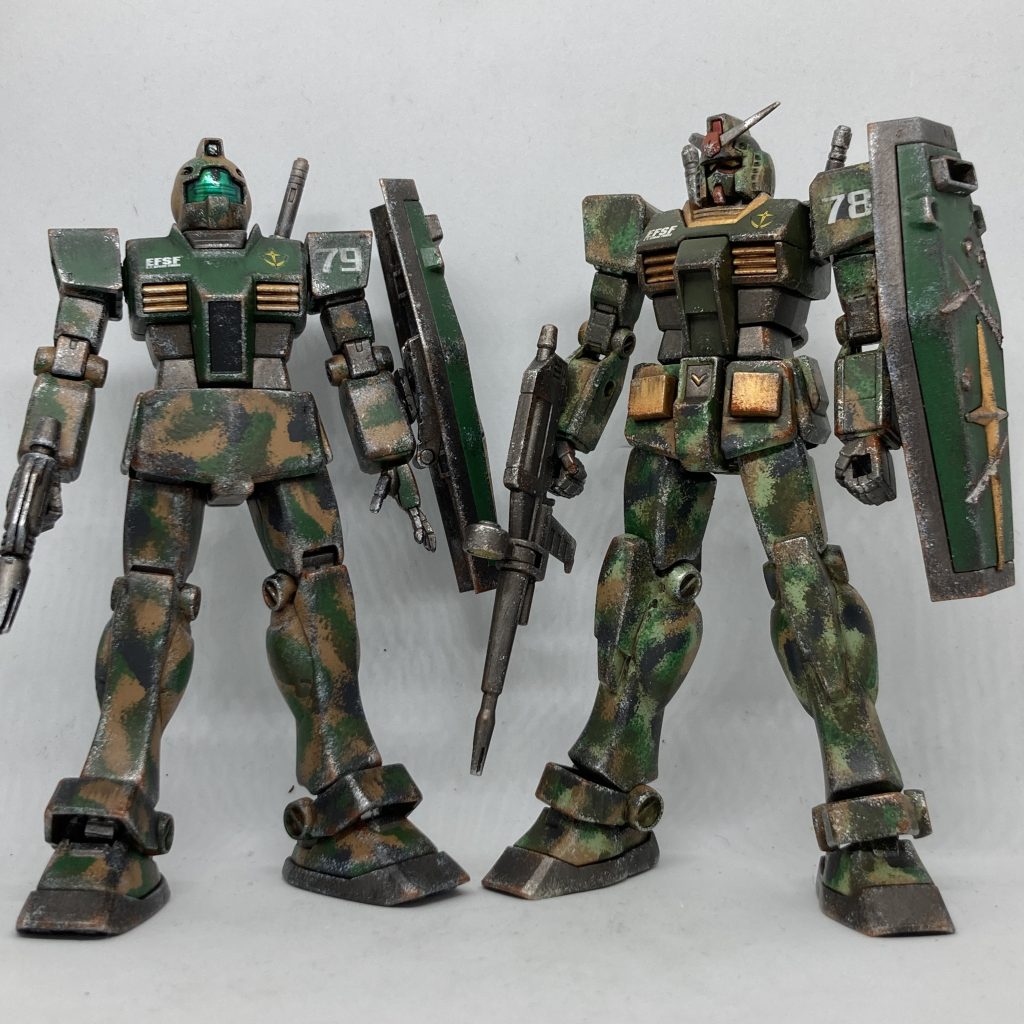 以前作ったEGガンダム密林戦仕様と共に。