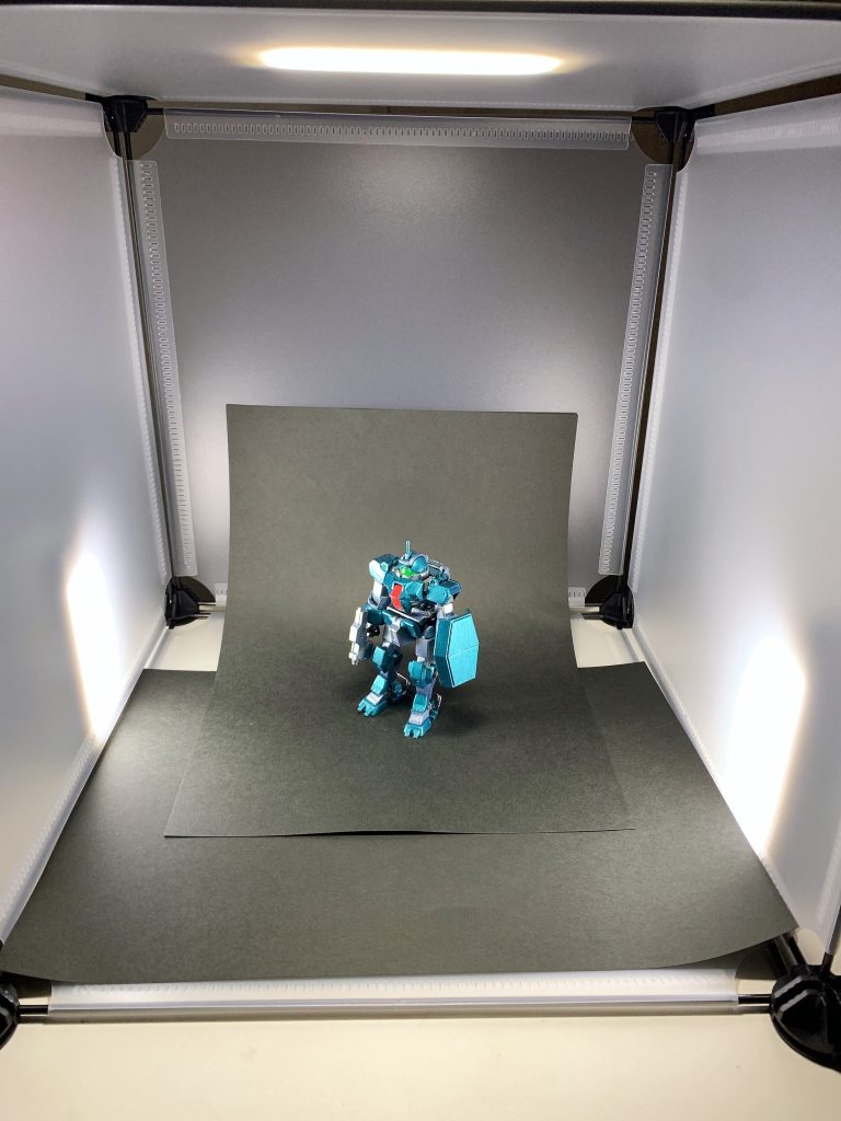 自作撮影ブース。黒紙が短い笑