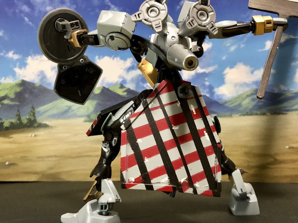 リアアーマーもタータンチェックを施されている