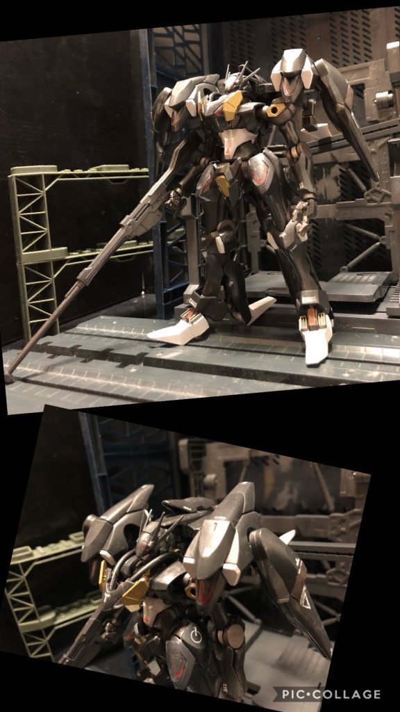 エラン「可変...改修？」oyz「そう、可変改修。もちろん知らないわよね。」エラン「....。」oyz「可変改修っていうのは、MSを、例えば飛行に向く形状に変形する事によって、従来を遥かに超える出力を会得出来る様に改造する、って事よ。」エラン「....！」oyz「ファラクトの優位性は機動力。でも可変を手に入れたエアリアルならば、あっという間にファラクトとの距離を縮めてしまうわ。そうしたら、遠距離戦が得意なファラクトの優位性は無くなっちゃうわね。ふふふ。困っちゃうでしょう？」エラン「....どこでそんな情報を？」oyz「なんで知ってるか、って？ふふふ、だって私が可変改修したんだから、もちろんよーく知ってるわ。」エラン「....！！」oyz「先々週くらいだったかなー。地球寮に行ってエアリアルを改修したのよ。」エラン「何故...？」oyz「何故...？それはね、私も最初はファラクトを可変改修しよう、って思ってたのよ。でも、どこにも売ってないじゃない。改修したくたって手に入らないのはどうしようもないじゃない？だから半ば諦めてたんだけど、模型屋さんは見に行ってたのね。そうしたらエアリアルを見つけてね、あ、じゃあエアリアルの可変改修しよお！ってなったのね。」エラン「...？」oyz「まあ詳しくは前回のお話を見てくれるかしら？そうしたら助かっちゃうんだけどなー。下のリンクから行けるわ。」https://gumpla.jp/hg/1298652エラン「...大体わかった。」oyz「あら見てくれたのね。お母さん、嬉しいなー。」エラン「母さんじゃない。」oyz「そうだったわねー。それでね、→ To be continued....。なーんて書いたわりには、やっぱりファラクトって全然売ってないじゃない？お母さん困っちゃって。」エラン「母さんでは、ないよ。」oyz「それでね、たまたまイエ◯ブに行ったらね、運命ってあるのね〜。ちょうど品出ししてる時に遭遇しちゃって。ファラクトをその時にゲット出来たのよね〜っ！」エラン「....。」oyz「あとはもう、可変改修するだけよ〜。でもね、実は他の方もファラクトの可変改修してる作例あるから、私のオリジナル可変にしなきゃいけないじゃない？苦労したわ〜。」エラン「....でも何故....ペイル社に？貴方は地球寮側の筈...。」oyz「私はね〜、この世界に可変機体を普及する為に来たのよ。可変機の無い世界なんてつまらないじゃない？」エラン「....。」oyz「だから、可変に適した機体を見つけたら可変改修するだけなの。敵味方はどうでもいいの。そこは、CEOのお姉さま方にも、ご理解頂けたわ〜。」エラン「....。お姉さま...？」oyz「じゃあ早速だけど、ファラクトの可変シークエンスをご覧あそばせ。」