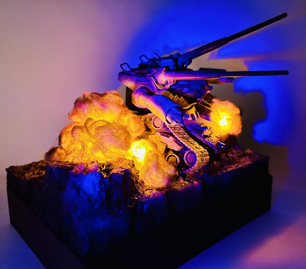 HG 1/144 機動戦士ガンダム THE ORIGIN RTX-65 ガンタンク初期型 少改修ウェザリング塗装済み完成品LED発光ジオラマ台座付き–3枚目/制作者：H4co Y