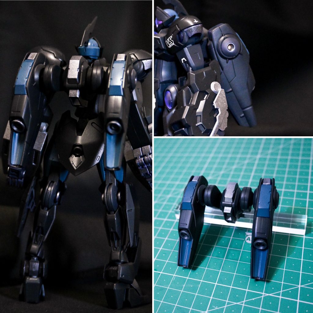 ■バックパックミカエリスの元々のバックパックも良かったのですが、もう少し存在感が欲しく、たまたま手に入れたフライトユニットを合わせてみたらいい感じ(バランスも好み)だったので採用しました。【武闘派教官の一言】バックパックは腕の重さをサポートするためのミラソウル社製フライトユニットを装備だ！