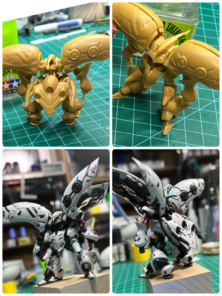 合わせ目消しあとハメ加工塗り分けハネ位置変更腕外装パーツ形状変更塗り分けデカールいつも通りキレイに作れたとおもいます。