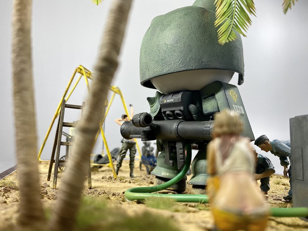 フィギュア、植栽、小物類など、普段あまりやらないことに挑戦しました。