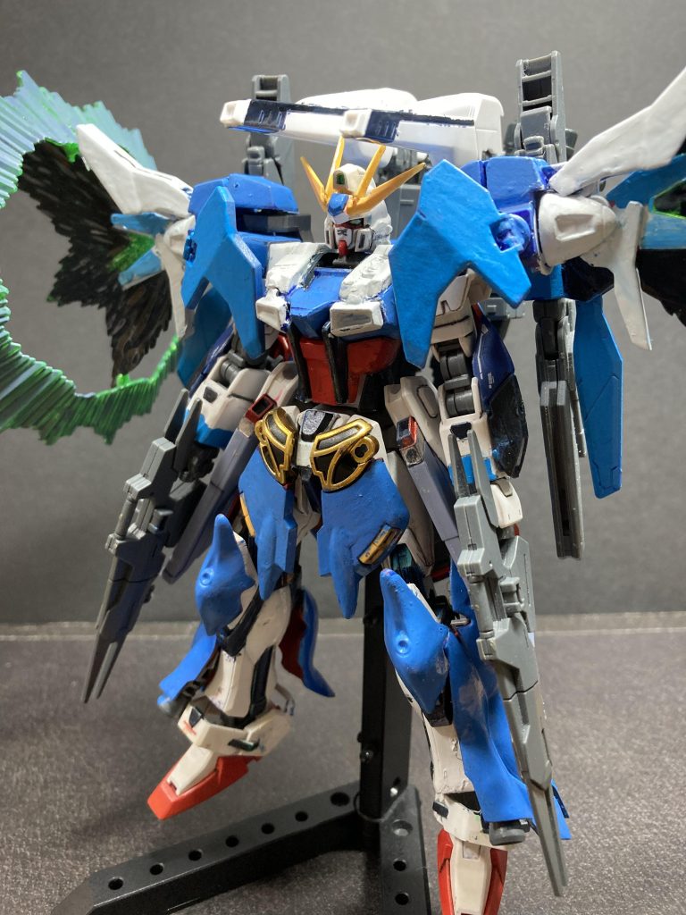 はい、ミカン氏です。忙しくてあんまりやる気がなかったです。今回は、少し前のストライクを空色に変更し、新規でジョイントを追加しました。ついでにエフェクトパーツの色も変更しました。マジで忙しいので新規で作る暇も無い()次回もお願いします