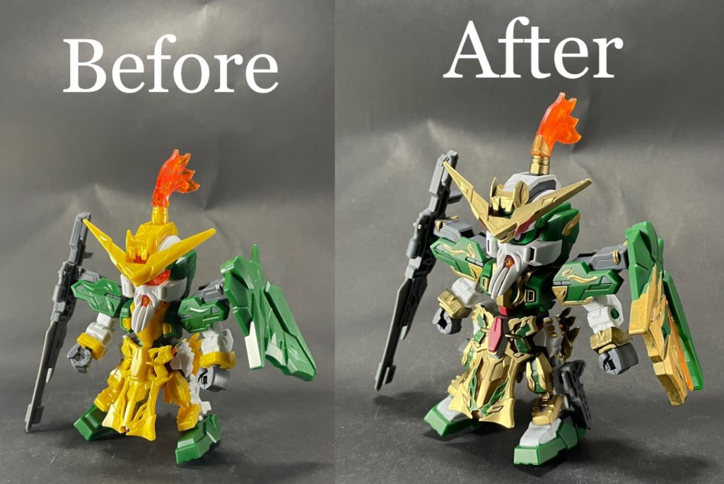 素組みとのビフォーアフター！結構塗り分け箇所が多かったです😓