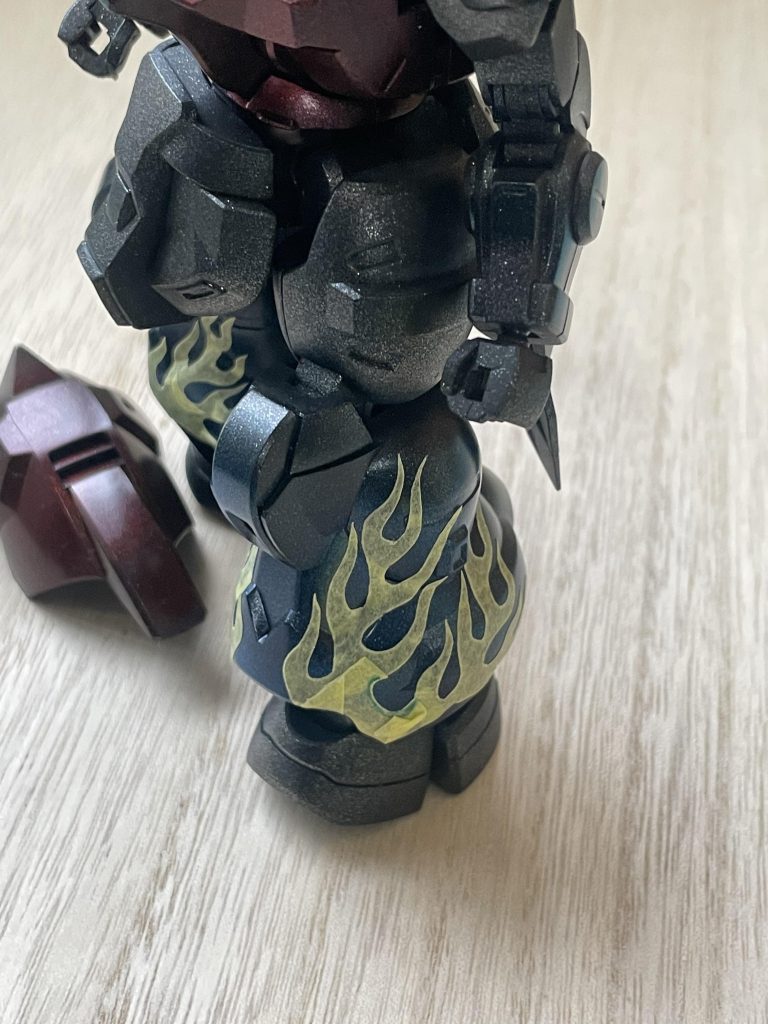 クリアブルーの上から、ファイヤーパターンをマスキング!