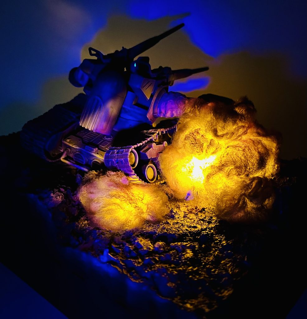 HG 1/144 機動戦士ガンダム THE ORIGIN RTX-65 ガンタンク初期型 少改修ウェザリング塗装済み完成品LED発光ジオラマ台座付き–5枚目/制作者：H4co Y