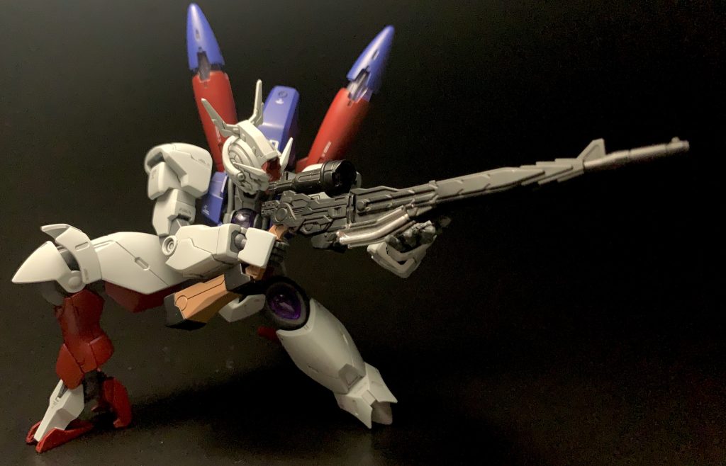 スナイパーライフル装備！（実弾）極度のガンマニアである僕の弟が監修…！現実のライフルに限りなく近い色で塗装しました。膝立ちからの射撃はロマンですよね！！