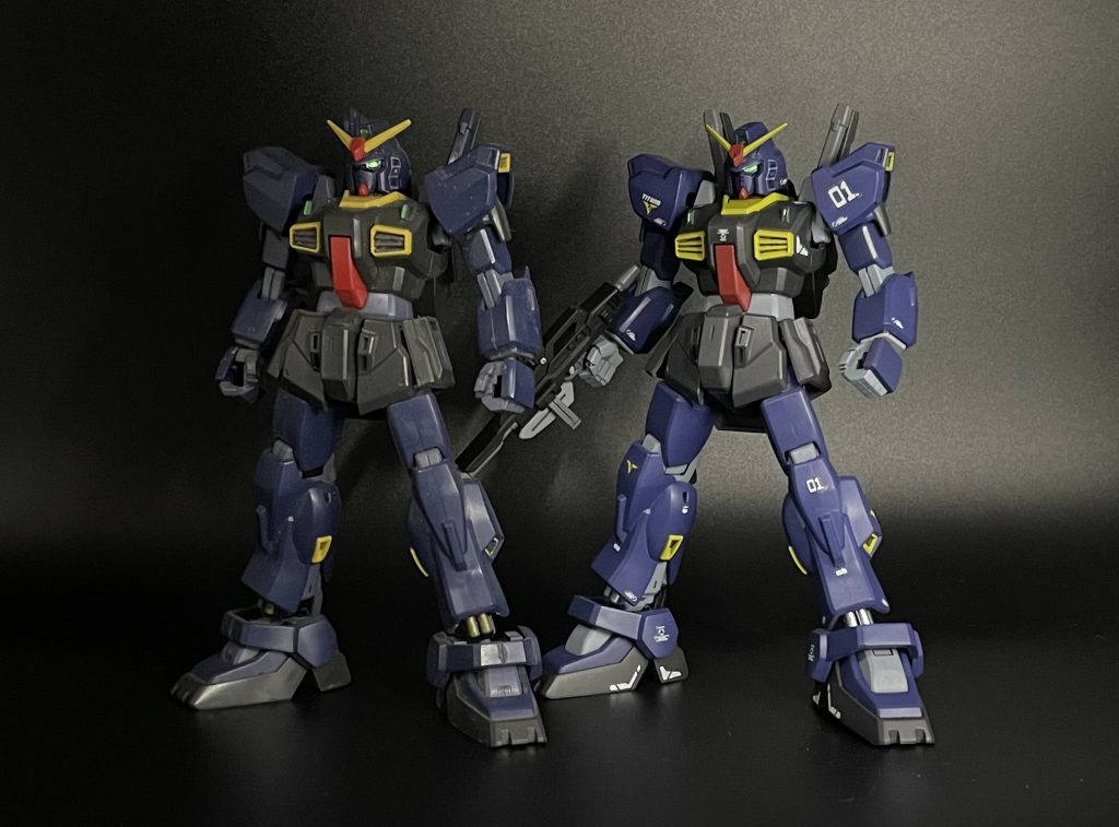 学生の頃に作ったマークIIと並べてみました☺️ 学生の頃に作ったガンプラの中で唯一今でも持っているのがこのマークIIなんですが、旧HGUCマークIIは何かと初心に帰らせてくれるキッカケをくれるとても大切な存在です☺️ 20年ぶりぐらいに作りましたけど、本当に、 「あーっ!楽しかった!」 って感じです笑 最後までご覧頂き、ありがとうございました😊✨