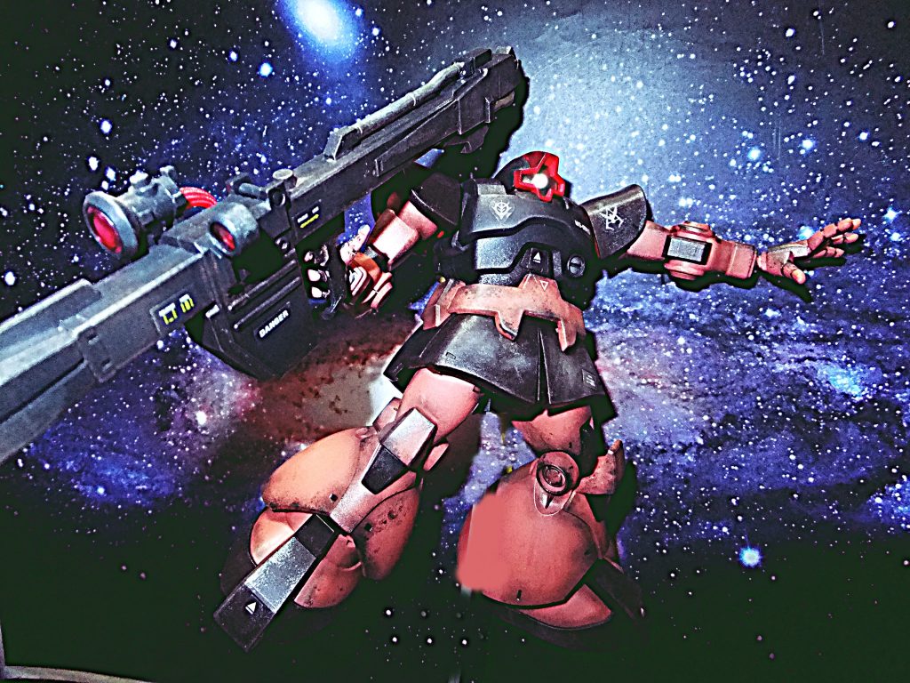 シャア専用リックドム　お披露目です。　沢山の観覧ありがとうございます。御礼と言っては難ですが？新規撮影版（編集無し）に４枚差し替えましたので合わせて楽しんで貰えたら幸いです。–3枚目/制作者：gtarou