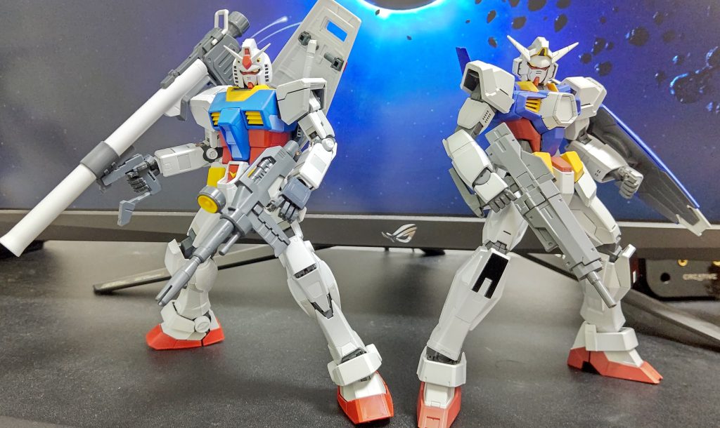 78ガンダムと並べて。どっちもそれぞれの良さがあって素晴らしい造形となってます