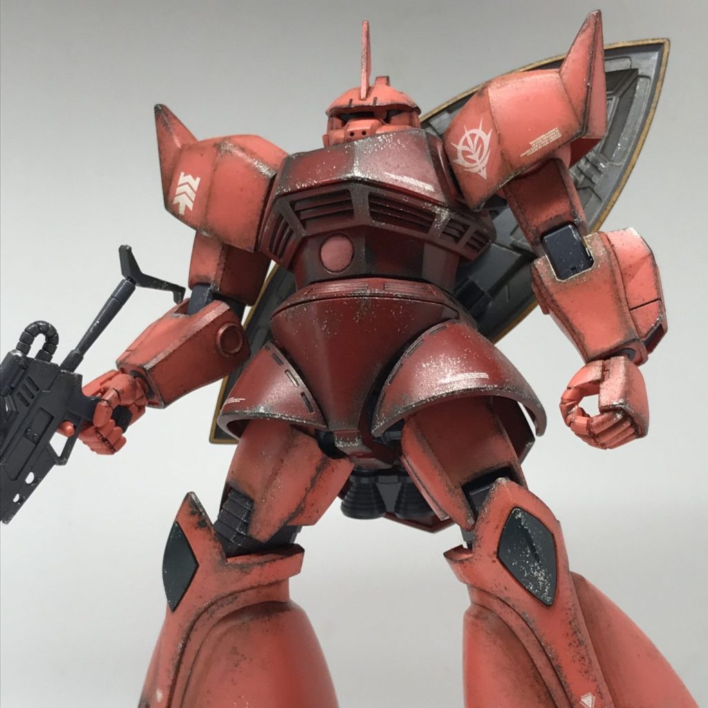 HG シャア専用 ゲルググ 無塗装 お手軽ウェザリング｜tamamaさんの