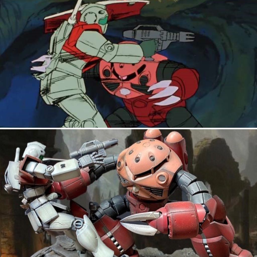 完全再現はできませんでしたが、劇中シーンの直後…腕を引き抜く所、みたいな感じで。