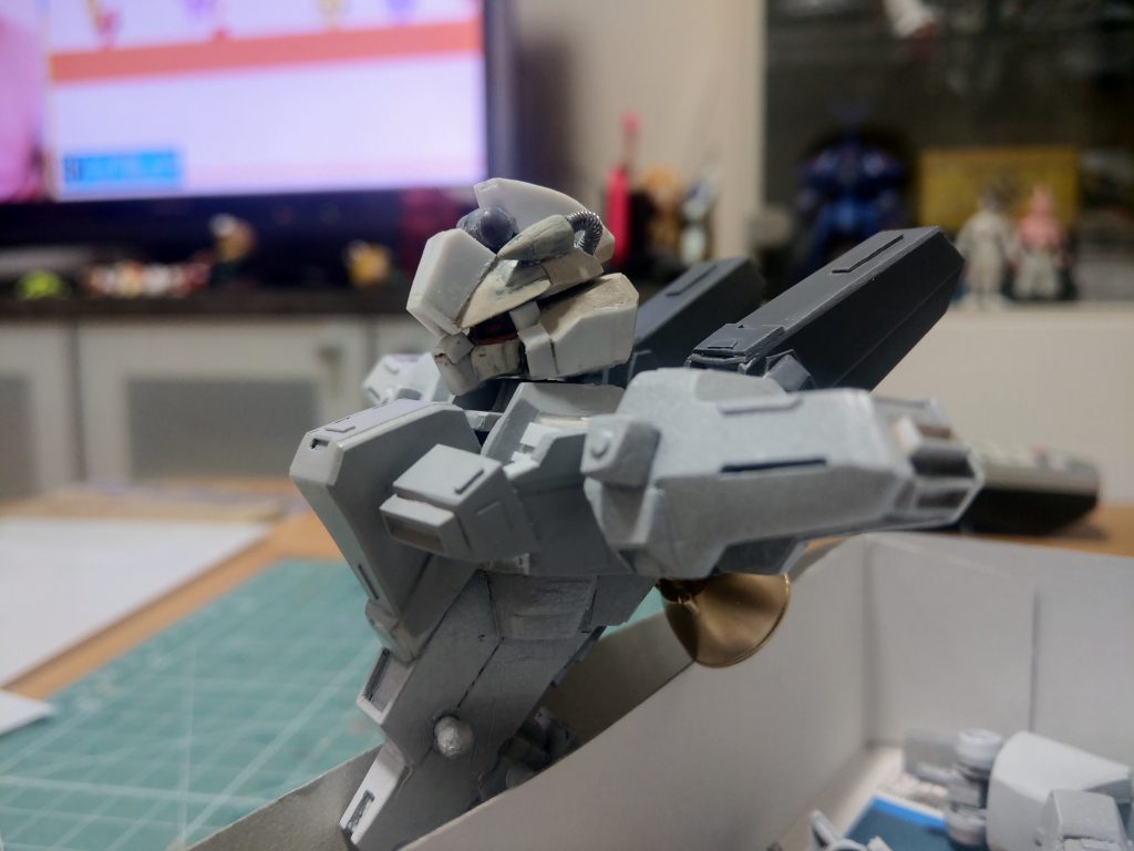 コミック版のRGM型ヘッドユニット制作中(芯はターンAガンダム)