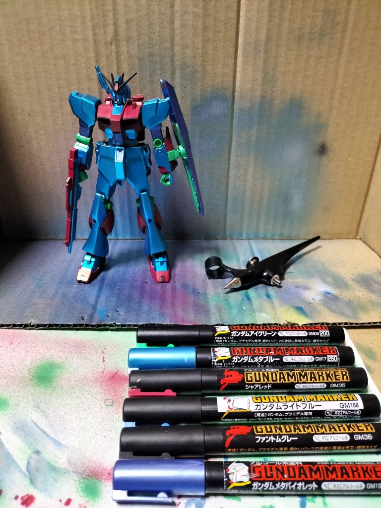 使用した色。メタブルーがインク切れなので途中からバイオレットにしました。