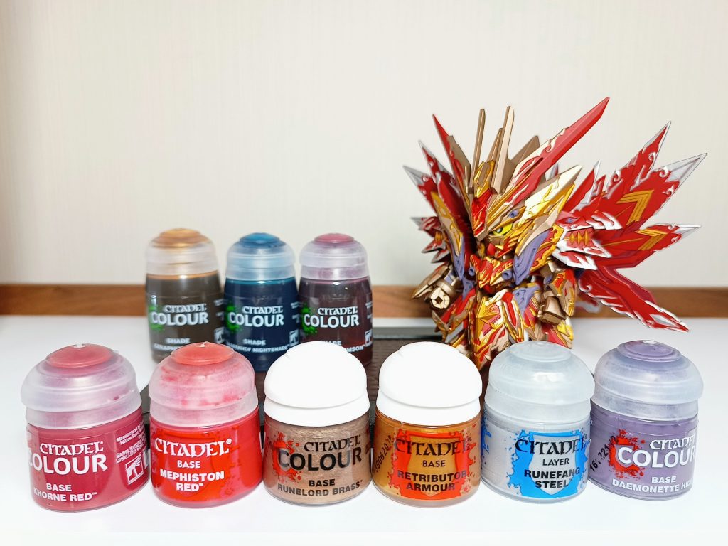 せっかくなのでカラーレシピ的なものを。色数は少なくってほとんど定番色だけで済みました。DAEMONETTE HIDEは好きな色なので差し色に。