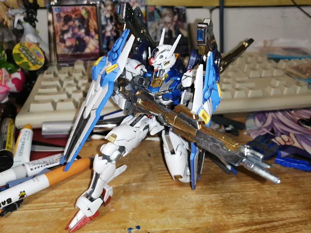 水星の魔女2期の強化エアリアル　ポーズ　まあ今回は以上です　かなり少ない　あと足元ちょと改造してます　まあ　あまり見えませんが