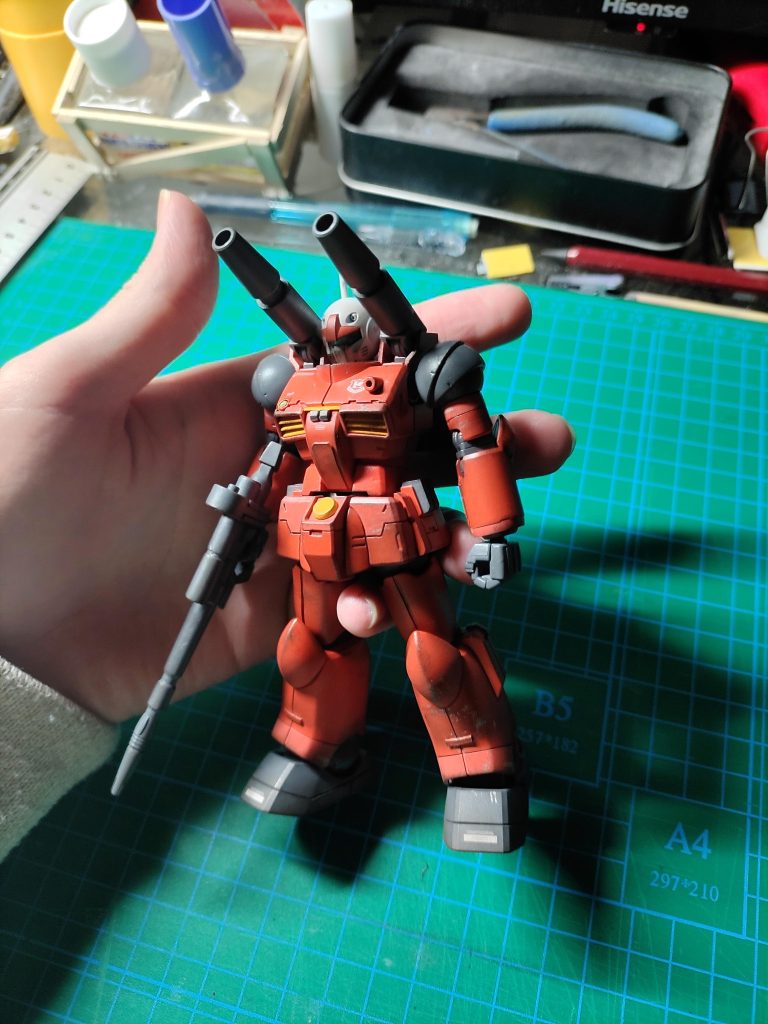 最終的にはミスったトップコートを隠す為に軽くウェザリングしました。エッジがたって格好良くなりました。 ご覧頂きありがとうございました！