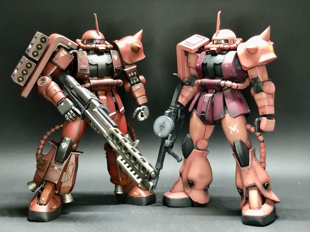 以前作ったシャアザクと一緒に撮影!