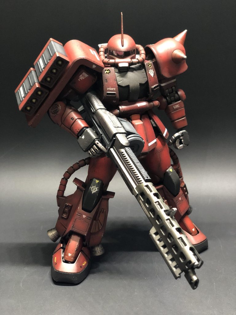 下地のマボガニーの影響でかなりかなり暗く発色してしまいました。もう少し明るい赤でハイライト入れればよかった…