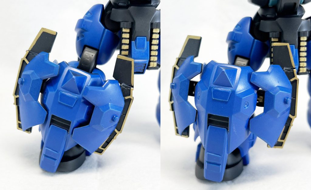 盾も幅を増す方向に展開します。はじめにこのギミックを思いついたことが制作のきっかけになりました。今見るとちょっと地味かも…。