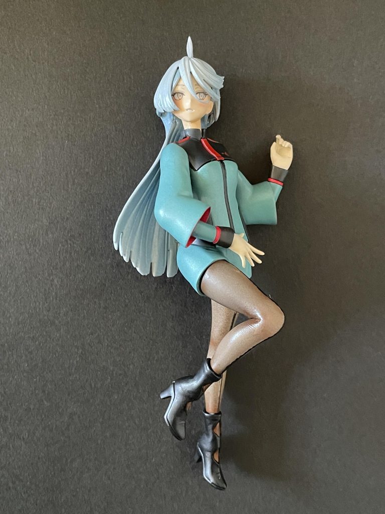 レジン封入前のミオリネ。関節はパテ埋め、レジン封入時を考えてメイクは濃いめ。なんだか妙にエッチ！