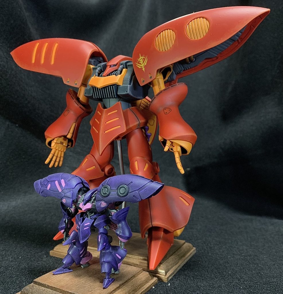 以前作ったアーティファクト版キュベレイMk-Ⅱと。正直これをやりたいが為にこの2作を作ったところはありますね。