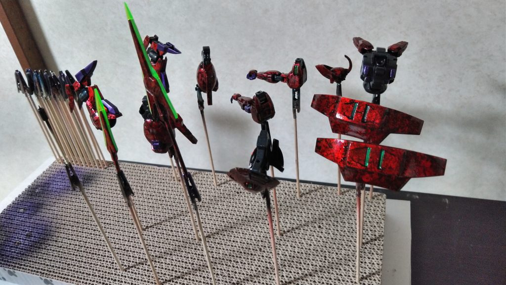 クリアーレッドを三回重ね塗り( ゚∀゚)