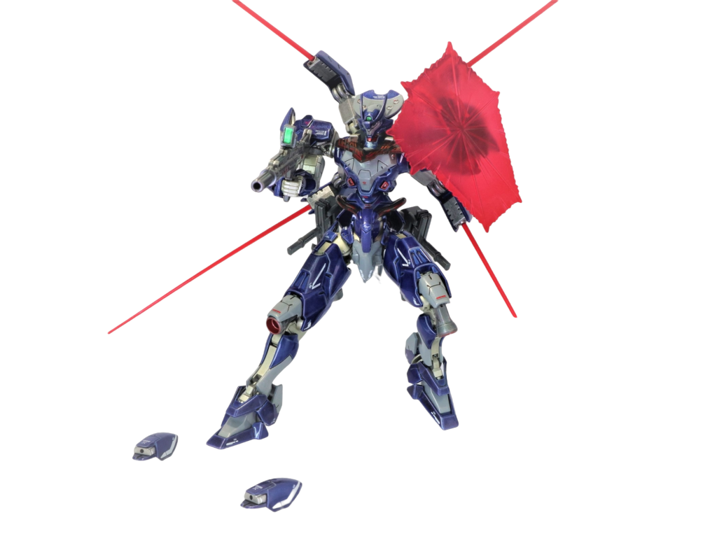 両方のマニュピュレーター甲部分にガンビットの技術を応用したビームシールド発生装置があり防御力を向上している。