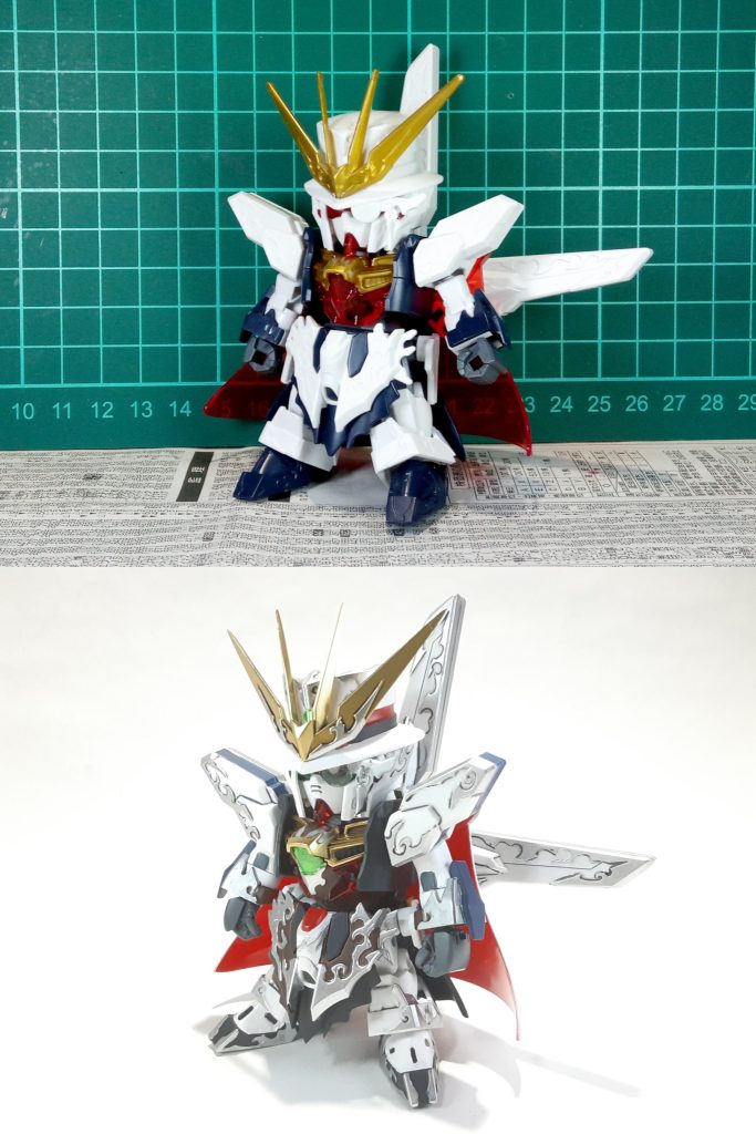 塗装前との比較モノクルは元々プラパーツだったのでWAVE-H.アイズのクリアを加工して見栄え良くしました 