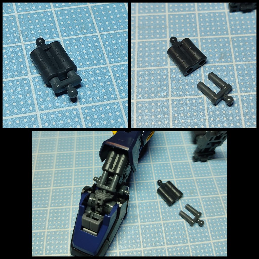 足首シリンダー部は分割し、プライマー塗布後に筆塗りしています。