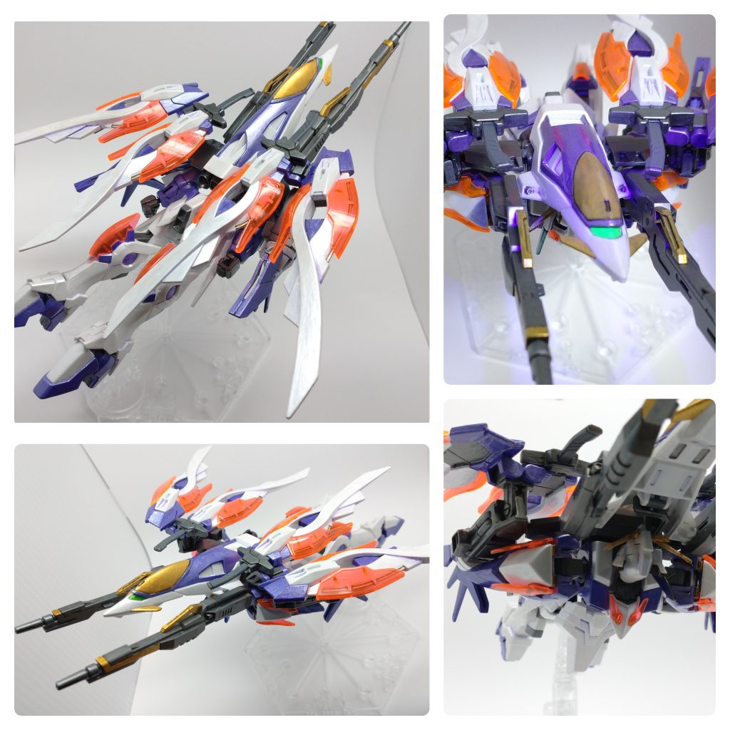 バードモード。シールド変更によるバスターライフルの位置関係も問題なく。パーツ干渉が怖い部分もあったのがシールド変更の理由でもあったり。