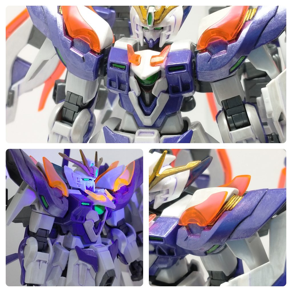 クリアパーツの塗装は筆塗りでは上手くいかなかったので、そのままの色に。ファレホの蛍光グリーン部はブラックライトで光ります。