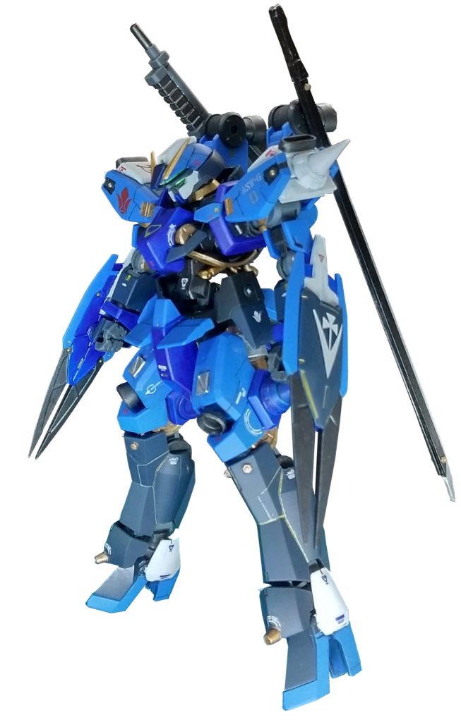 最終形態では、トンファー(元バインダー)を装備するためにアンカーが廃止されている。後付けですが、完成直後にギャラルホルンに見つかりTMMTを被り逃亡の旅にw