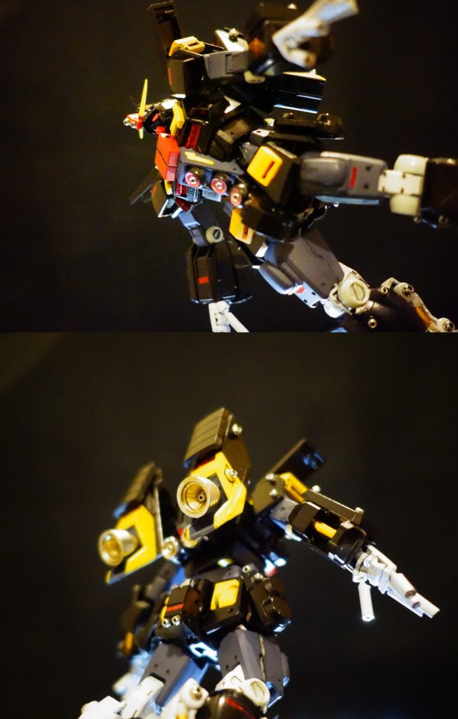 ●「EG」の名の示す如く、極限まで設計は簡素化された。変形はせず、人型のまま上空より覆いかぶさるように敵地を襲撃する。●艦船向け大型ミノフスキークラフトユニットを背部に2機装備することで、40ｍ超えの巨体をそのまま飛行させることができる。●対空ビームは　iーフィールドで、実体弾は拡散ビーム砲で防御するため、オリジナル・サイコガンダムに装備されていた大型シールドは装備されない。代わりにスネ部にも拡散ビーム砲を増設し、防御エリアを拡大。