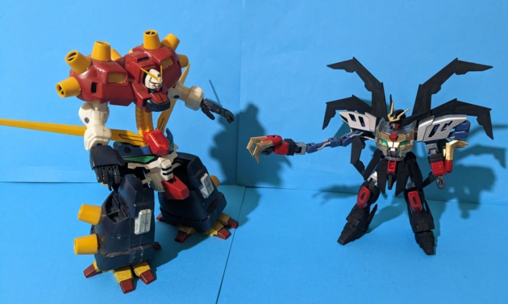 「デビルガンダム！光になれぇー！」「お前の腕のギミックも大概デビルっぽいぞ」