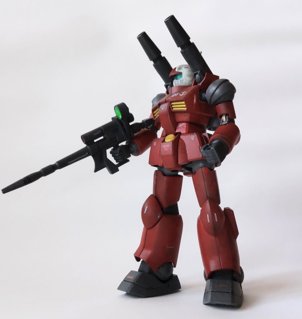 最初のセリフは私が好きな名シーンでもあります。それはさておき今回の主役はHGUCガンキャノンREVIVEで前回同様作りは方は同じで塗装、スミ入れ、デカール、汚し、トップコートです。REVIVEは初代HGUCよりスタイリッシュですね。