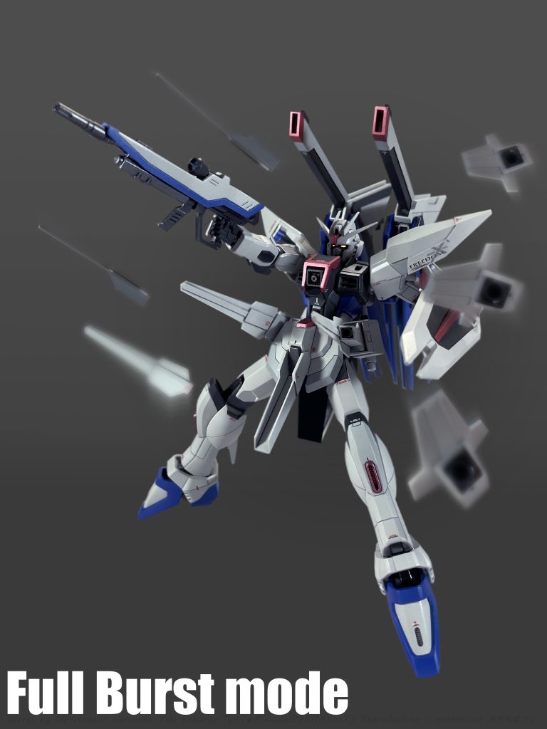 搭載火器を前面展開し、マルチロックオンシステムを用いて複数の敵機を補足・攻撃を行う「砲撃形態‐フルバーストモード」では攻撃範囲及び砲門数おいてベース機を上回る。 また、無重力下であればドラグーン端末を展開する事で圧倒的な殲滅力を発揮する。