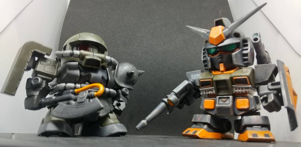 最後にザクとのツーショット。お互い世界観を壊さず、良い感じに出来上がったと思います!!最後までご覧頂きありがとうございます!