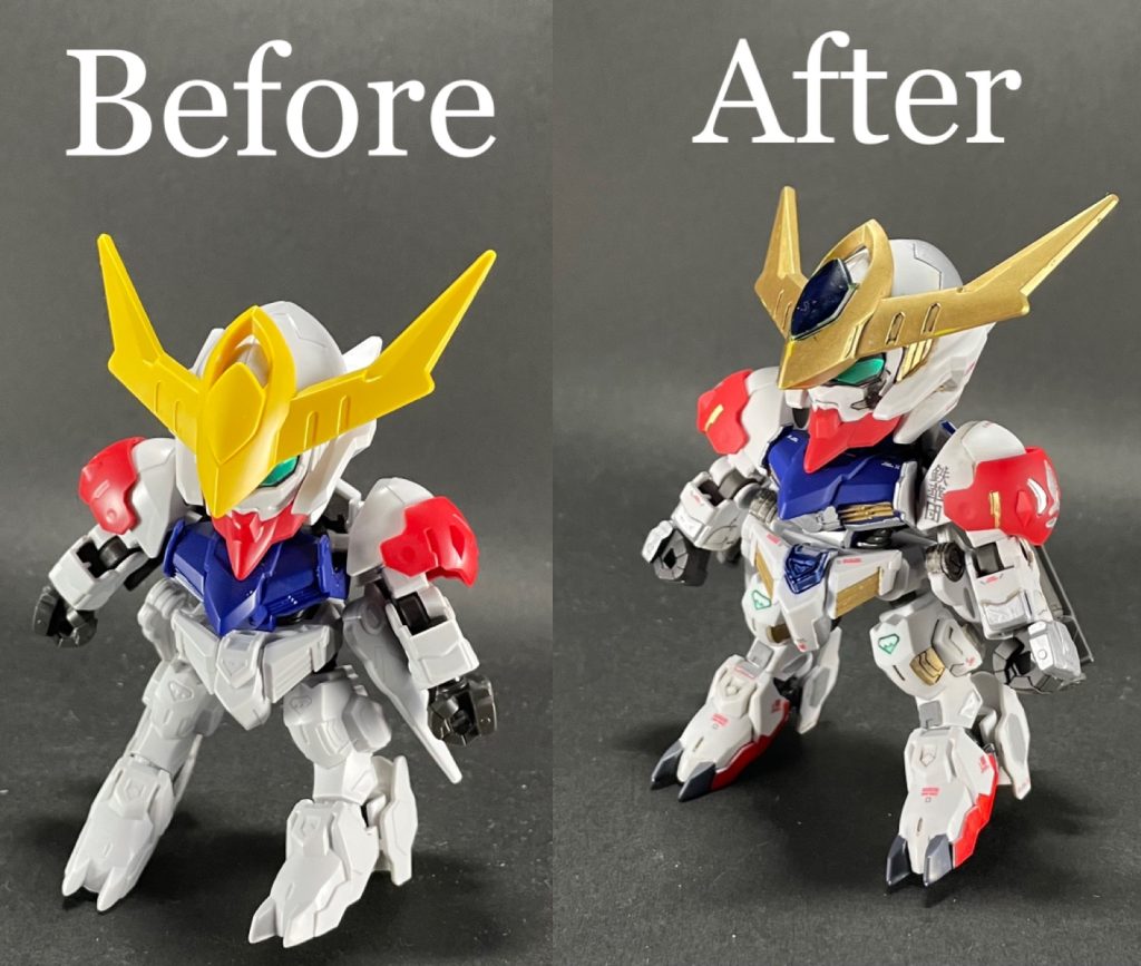 素組みとのビフォーアフター！塗り分けるだけで印象が変わったと思います♪