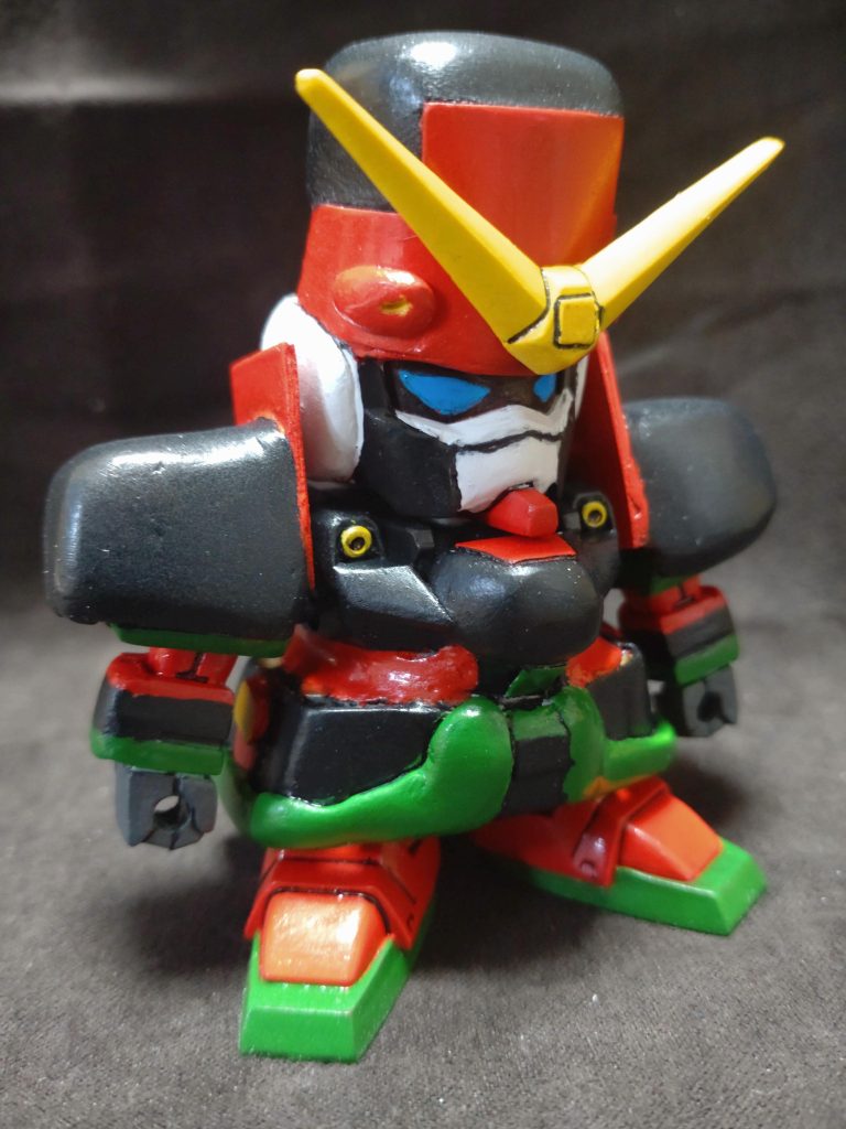 SDでジョンブルガンダムを作りました。元キットはネロスガンダムと同じくクロスボーンガンダムX1です。理由は肩のバルカンがそのまま使えそうだったので。