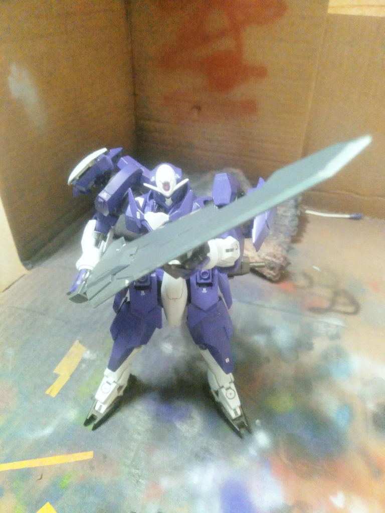 There is also a large physical gn buster sword. The sword can form a gn field around it to cut through almost any armor