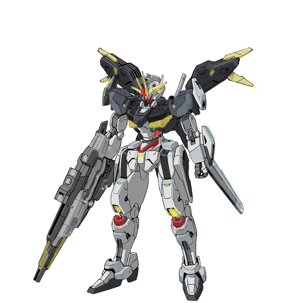 カラーイメージです。黒→プリズムブルーブラック赤→プライマリーメタリックレッド黄→スターブライトゴールド白→黒立ち上げピュアホワイト灰→黒立ち上げニュートラルグレーⅡフレーム、武器など→スターブライトアイアンで塗装しました。墨入れ、塗分けはシタデルで行いました。最初はガンダムダブルエックスっぽいな・・・と思いましたが、ちゃんと別物になってよかったです。