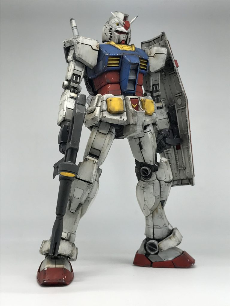 MG ガンダムVer.3.0これは確か私がガンプラ復帰して間もないころ、モーターヘッドのプラモをボークスに見に行ったとき、個人販売ケースで1500円で売られていたパチ組をウェザリング練習した過去作品