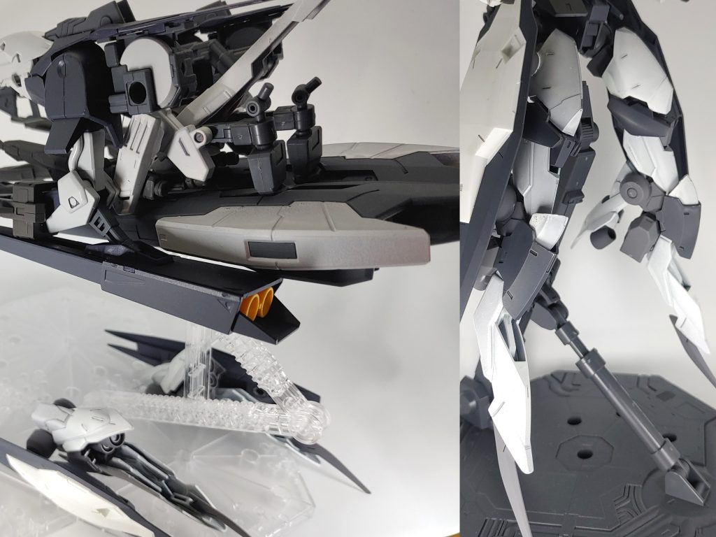 支援飛行ユニットの後部ブースター（レギンレイズジュリアの足）を本体に装着