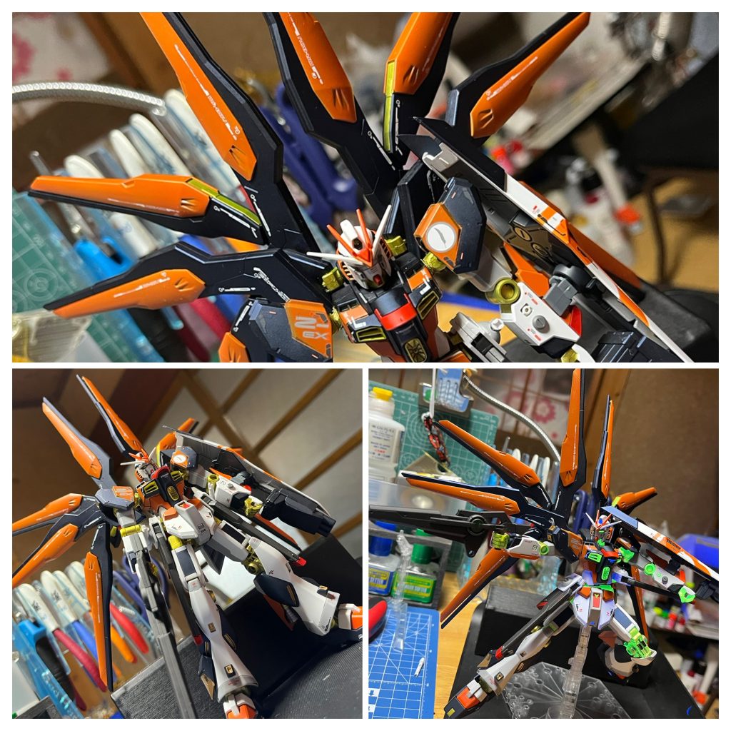 ドラグーンファンネル展開からのSEED撃ち!謎のトンデモ技術は異世界転生してきた謎の少年K•Y君がもたらした物です。この撃ち方も致し方ないね(*´꒳`*) そしてこの辺りで肩のポロリがヤバいことに気づきます…割ときつめに調整したつもりだったのですが、無念です…orz